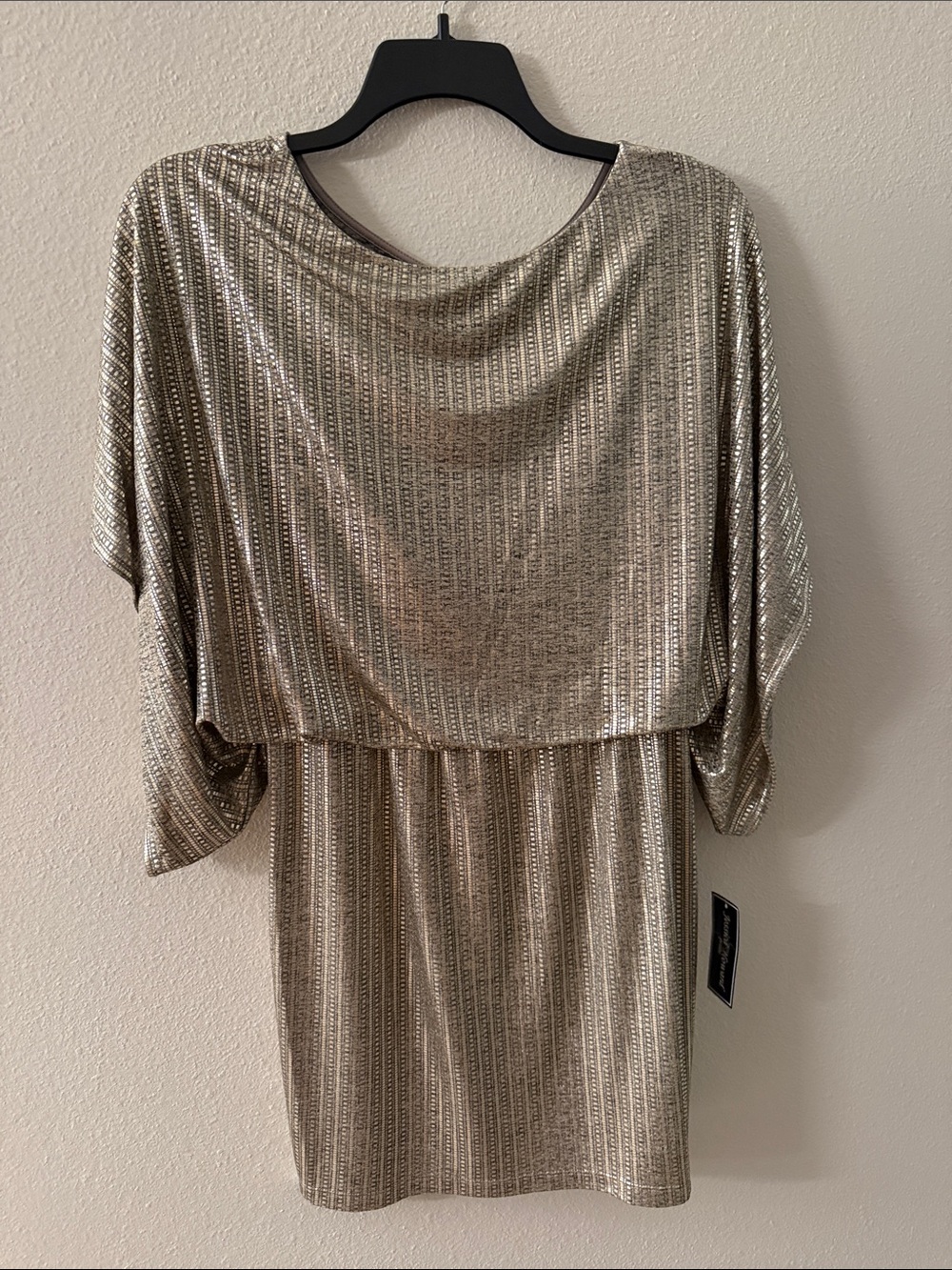 Jessica Howard Metallic Gold Mini Dress